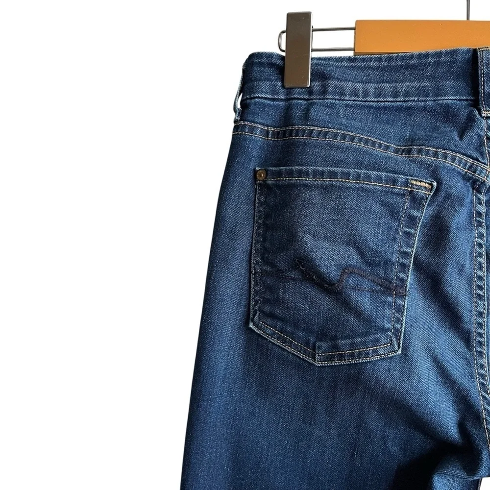 7 For All Mankind Mid Rise Skinny Dark Wash Denim 29 - Picture 8 of 11